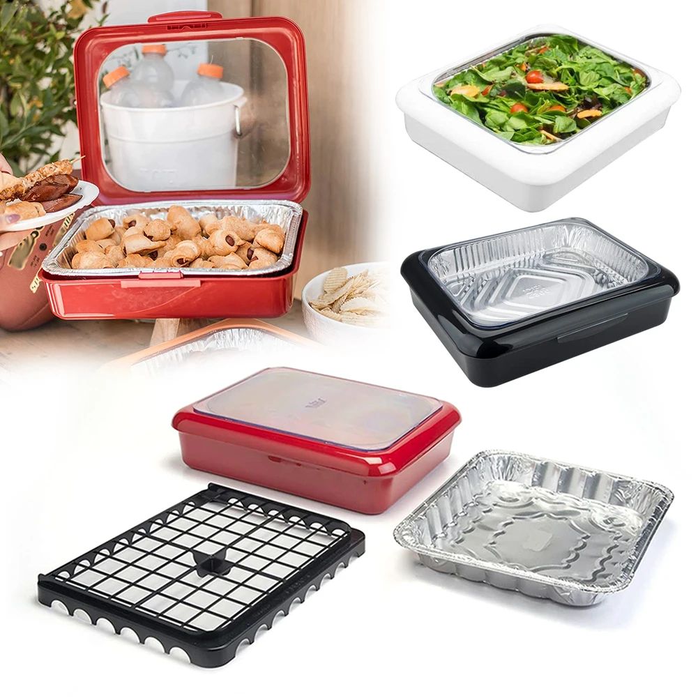 Food Storage Aluminum Containers - Soporte portátil apilable de los cacerolas