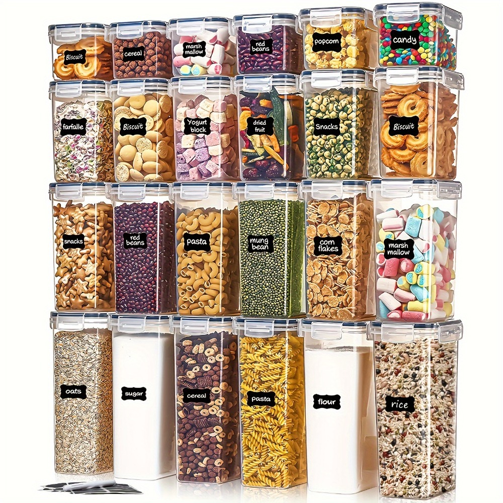 Food Storage In Pantry - 24 Recipientes para Almacenamiento de Alimentos,