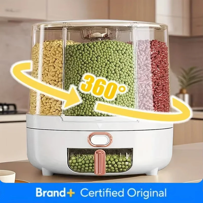 Food Storage In Pantry - 6 compartimentos 360 ° Contenedor giratorio