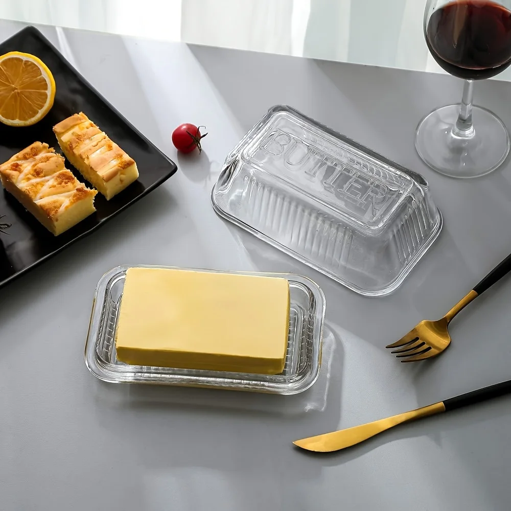 Food Storage With Glass Lids - Plato de mantequilla transparente creativo con