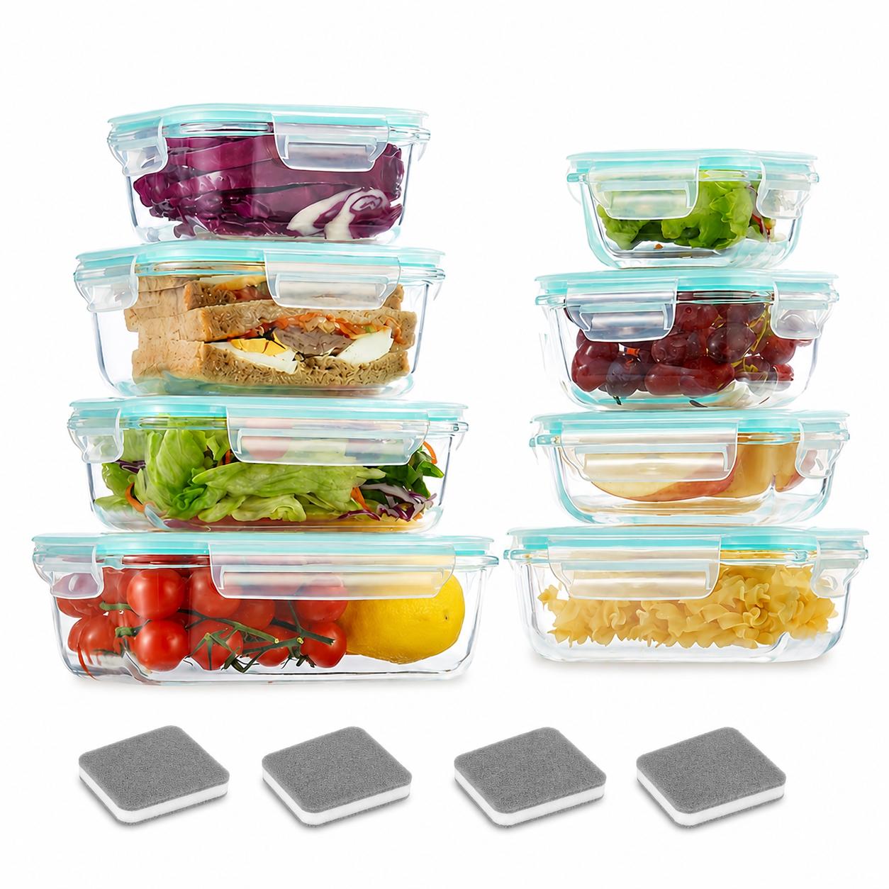 Food Storage With Glass Lids - 16 recipientes de vidrio sellados para