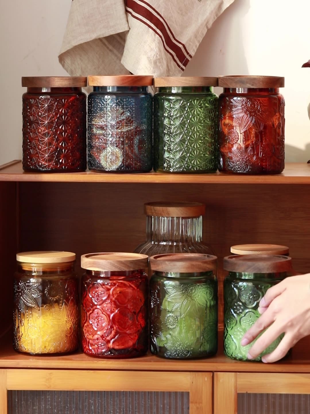 Food Storage With Glass Lids - Tarro de almacenamiento de vidrio Vintage