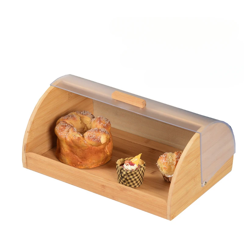 Caja de Pan de Bambú con Tapa  - Food Storage Kitchen Cabinet reseña y precio