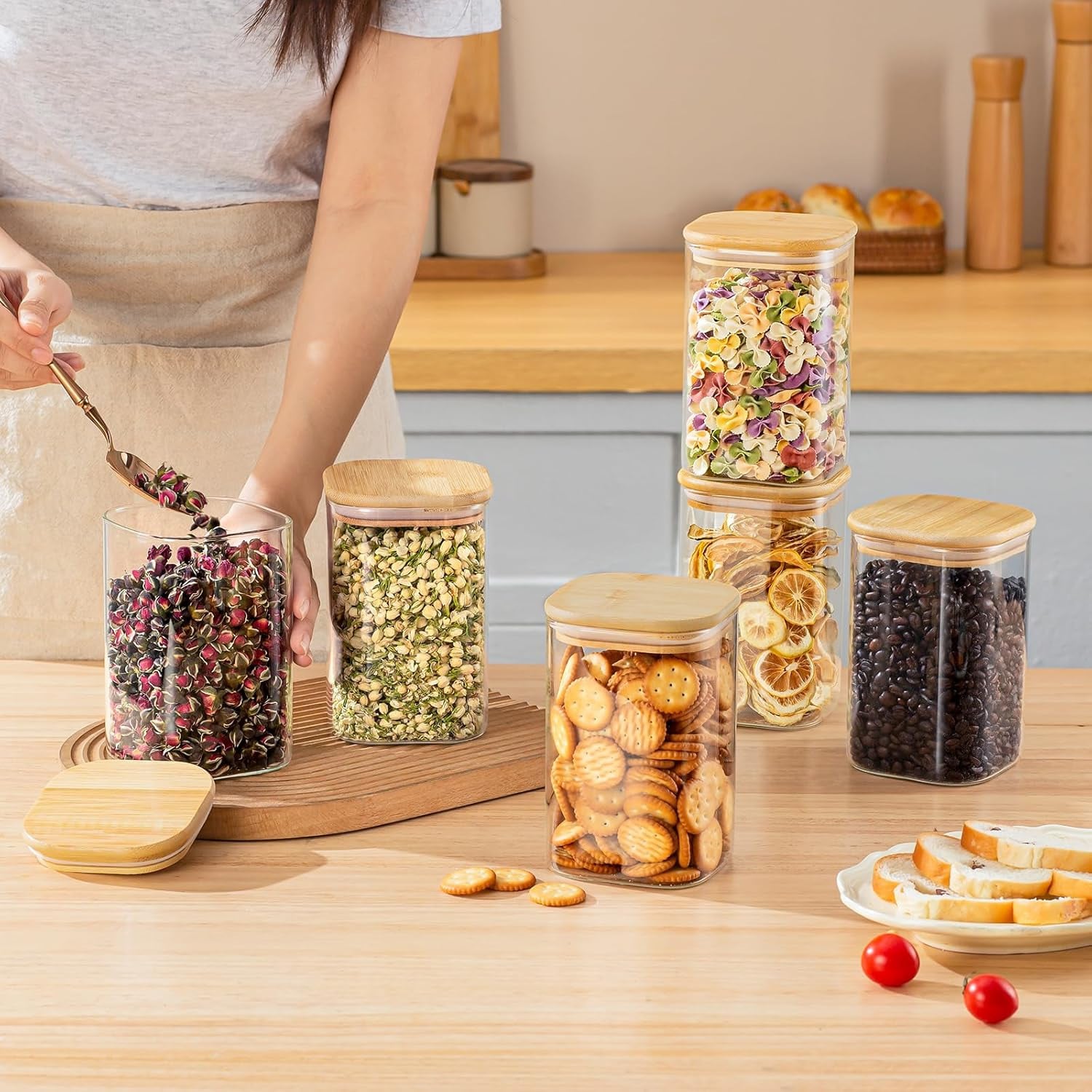 6 Recipientes Cuadrados Transp - Food Storage In The Kitchen reseña y precio