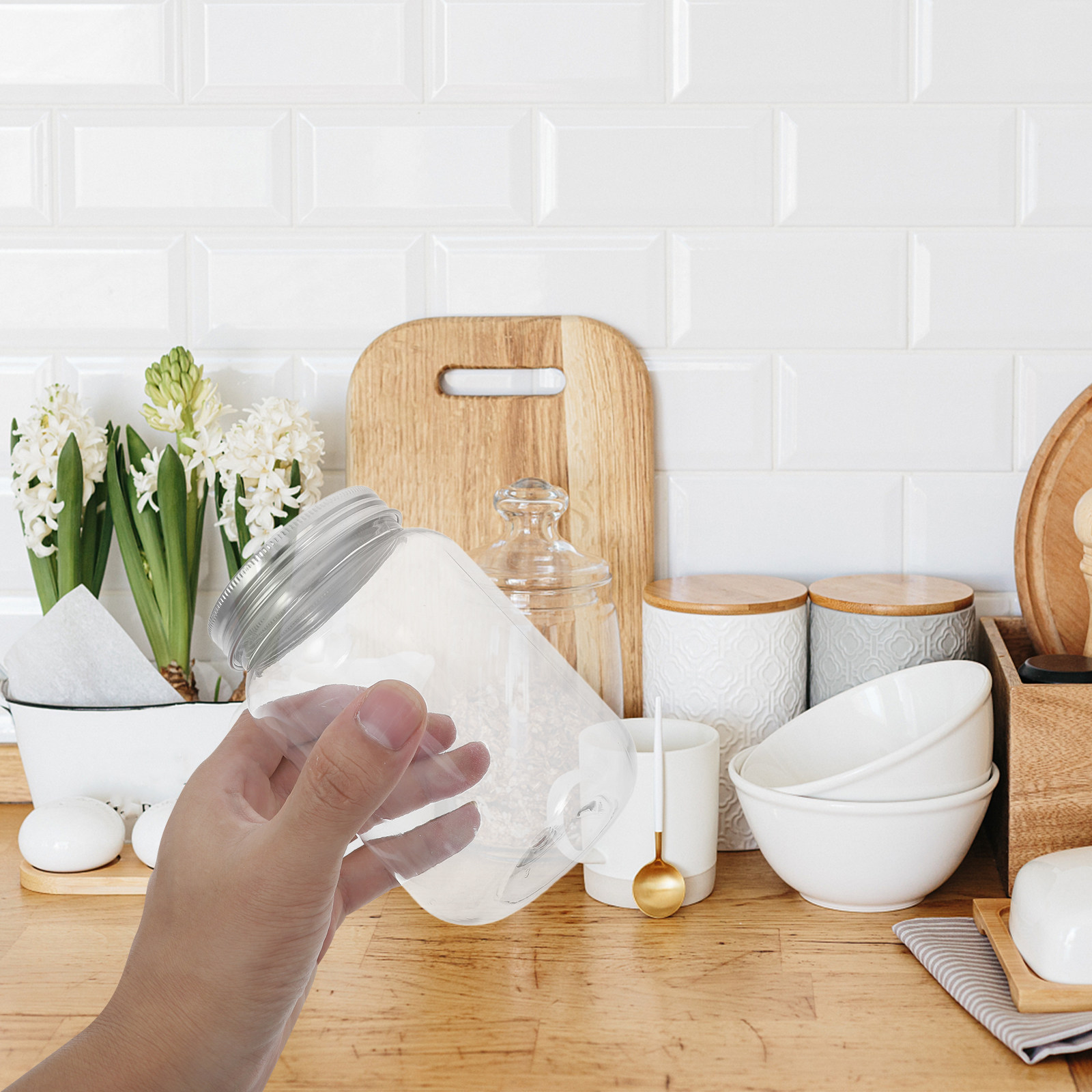 Juego de 4 Frascos de Plástico - Food Storage In The Kitchen reseña y precio