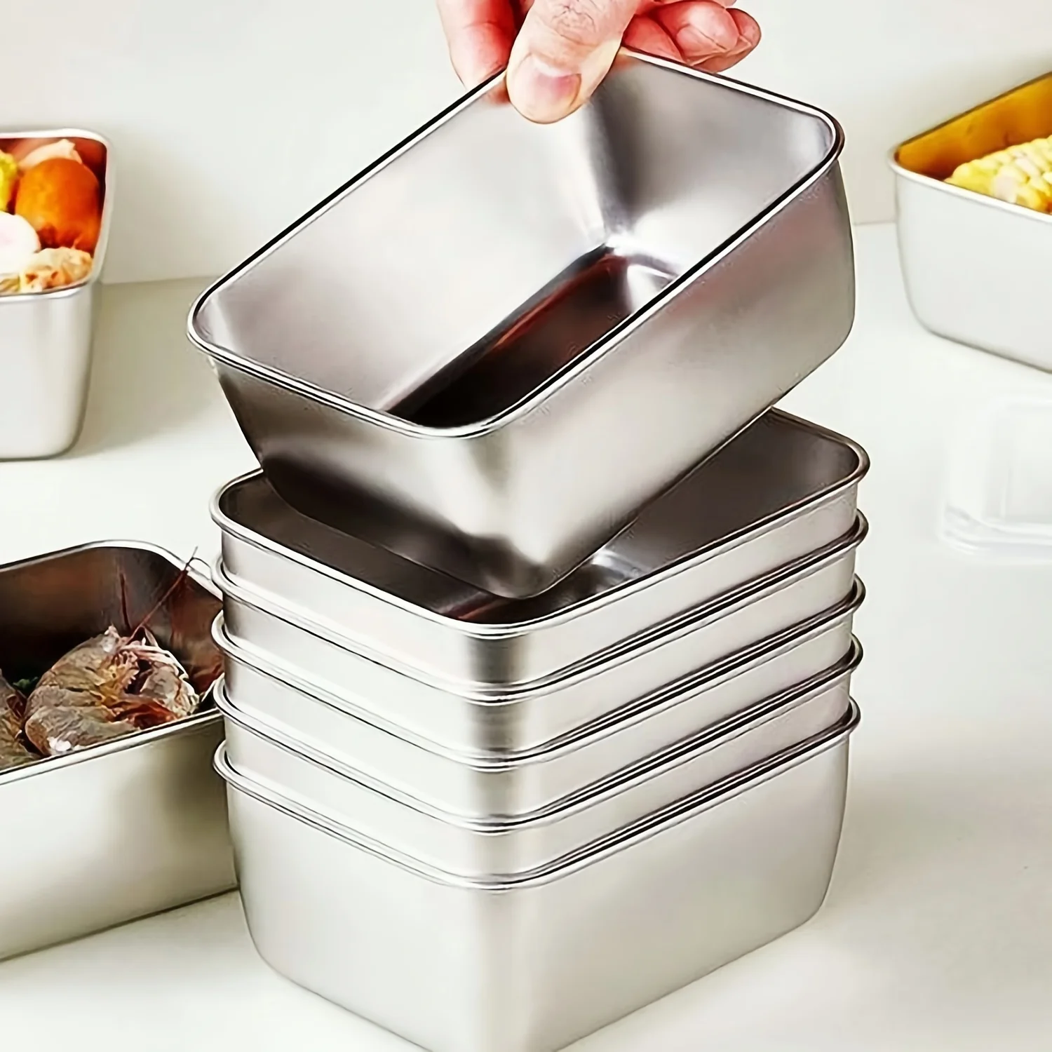 Juego de recipientes de acero  - Food Storage Aluminum Containers reseña y precio