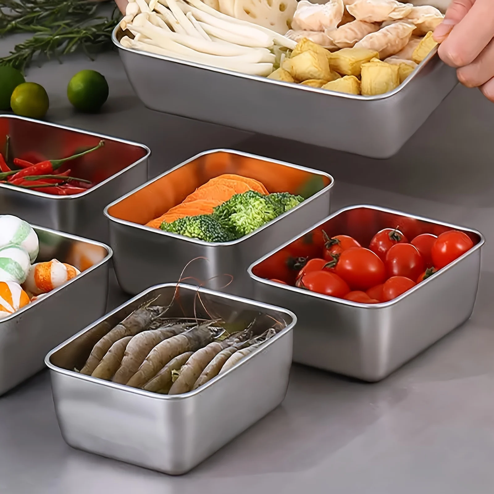 Juego de recipientes de acero  - Food Storage Aluminum Containers reseña y precio