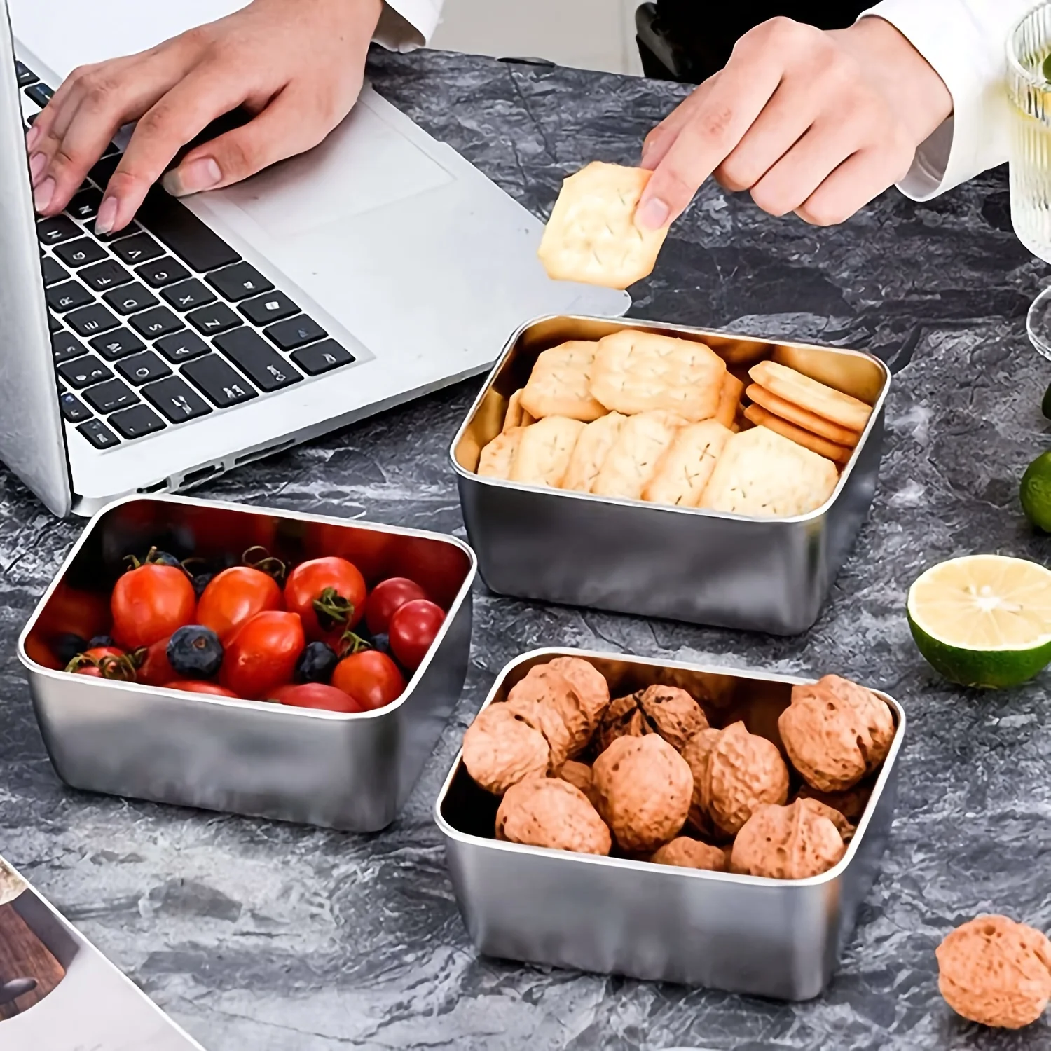 Juego de recipientes de acero  - Food Storage Aluminum Containers reseña y precio