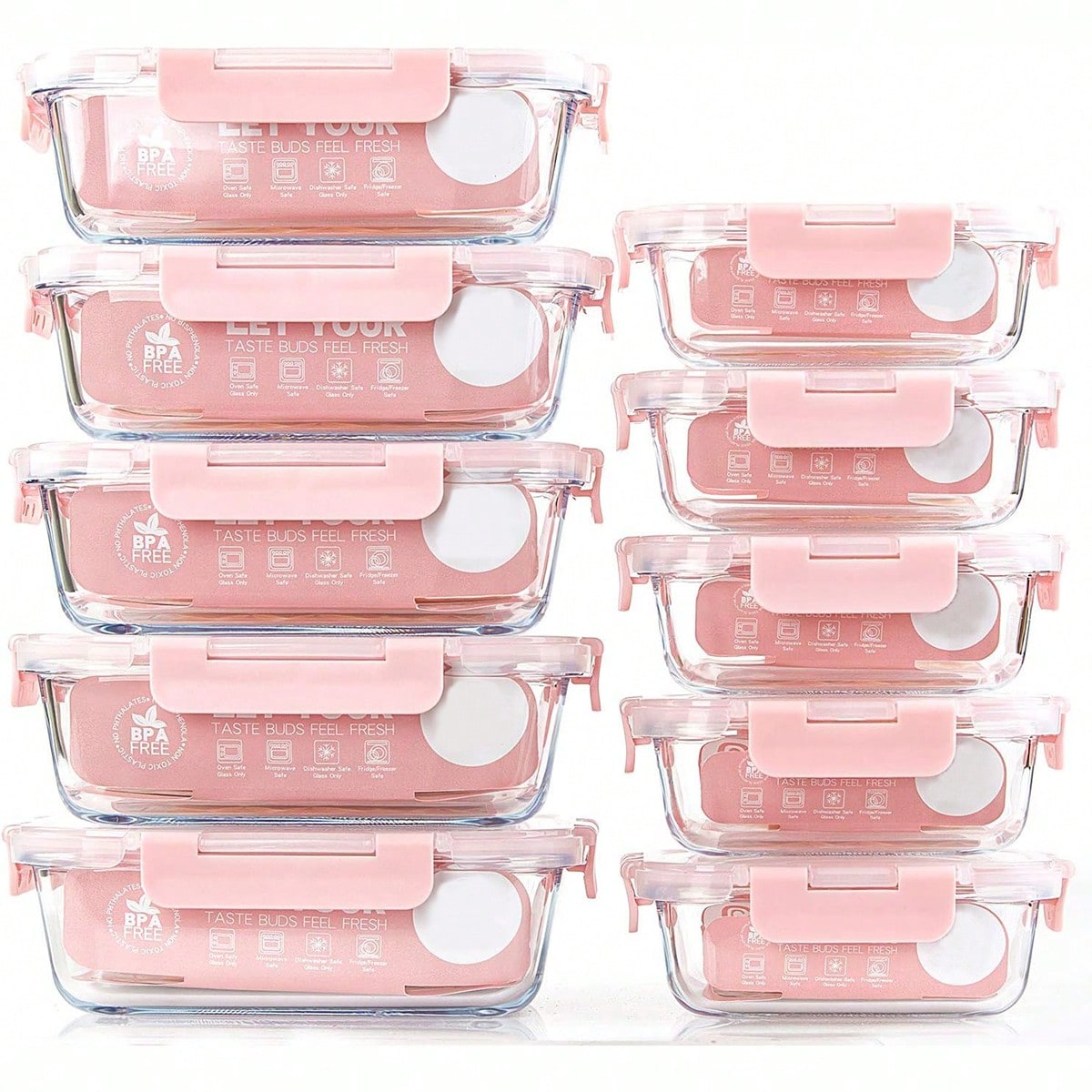 Paquete de 10 recipientes de v - Food Storage Glass reseña y precio