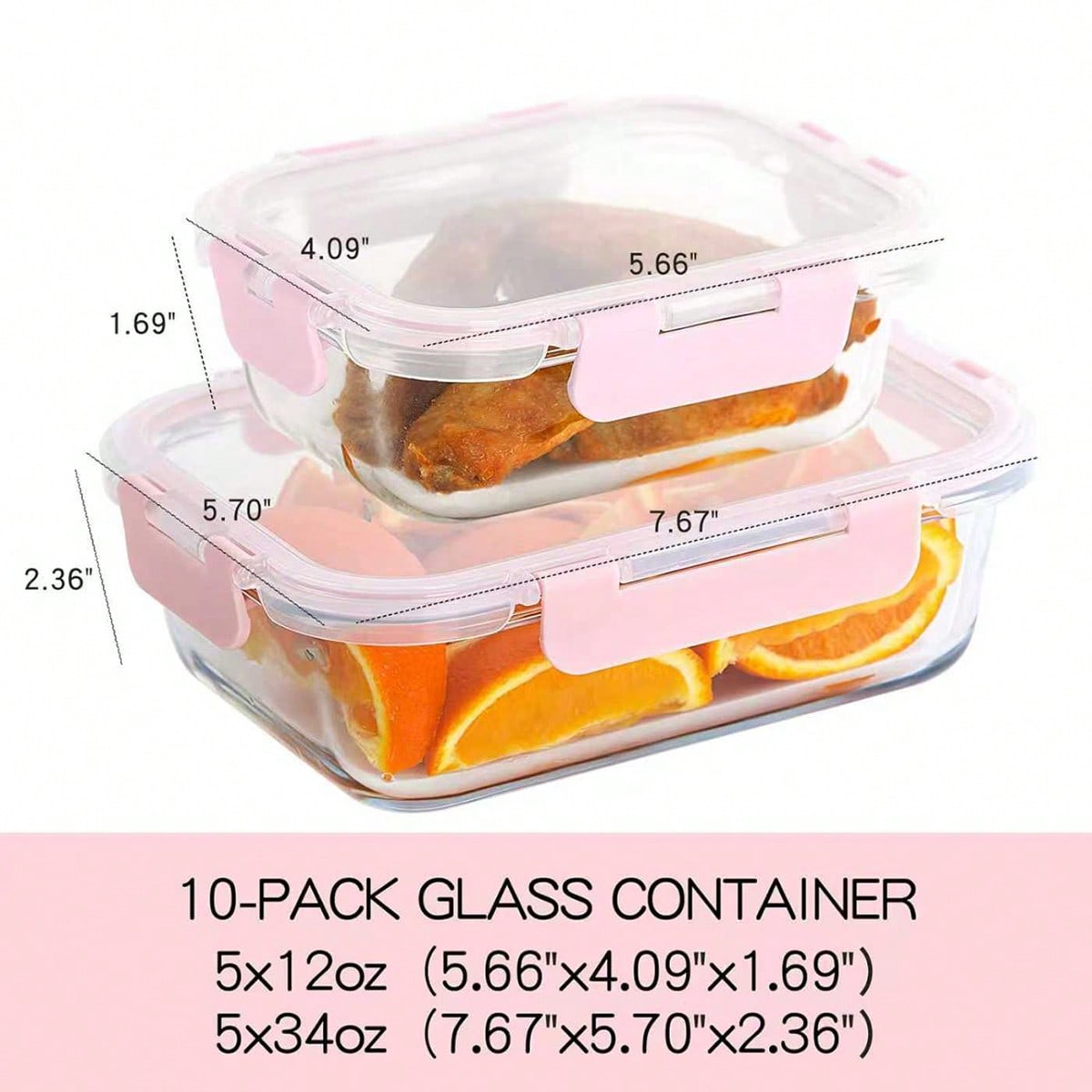 Paquete de 10 recipientes de v - Food Storage Glass reseña y precio