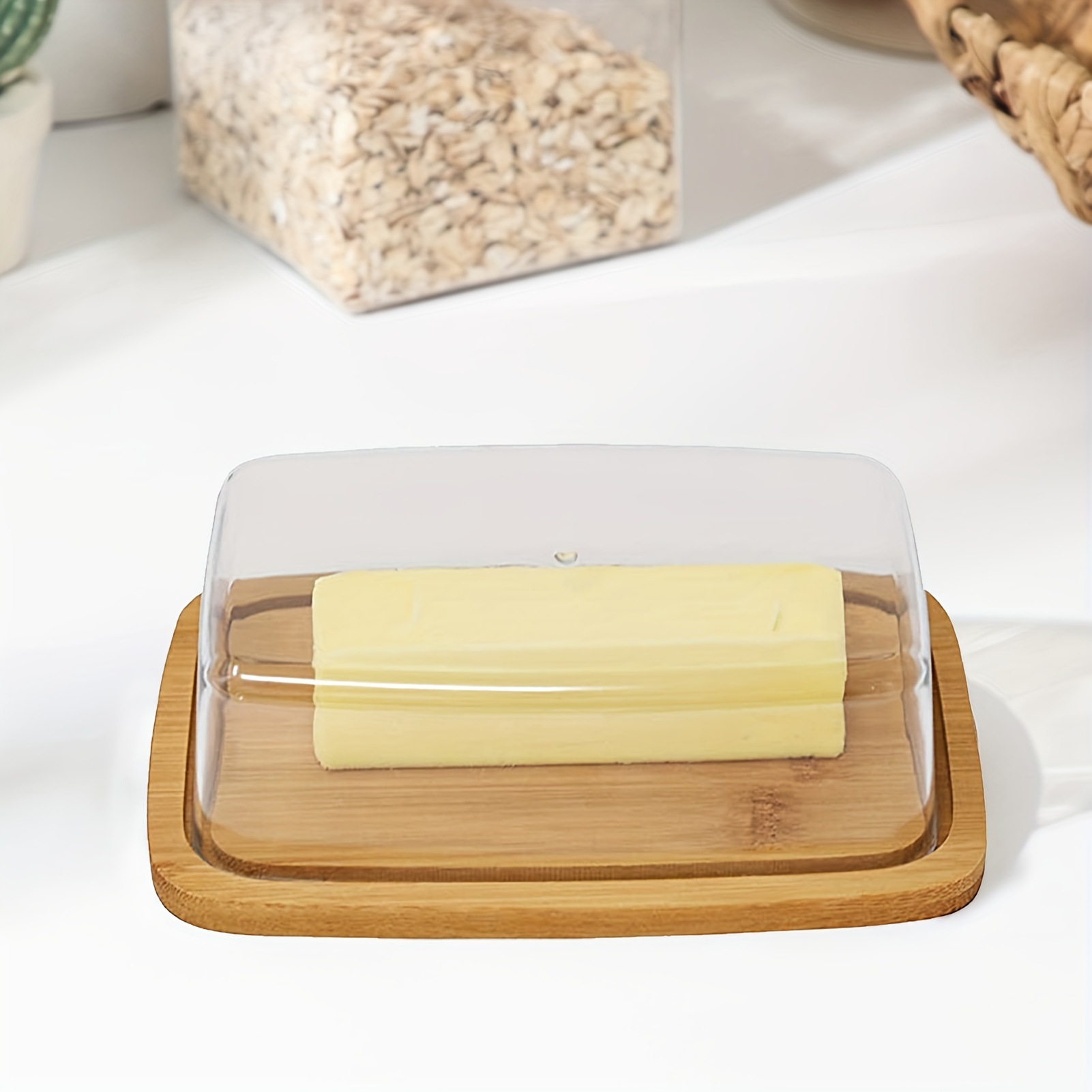 Plato Rectangular de bambú par - Food Storage With Glass Lids reseña y precio