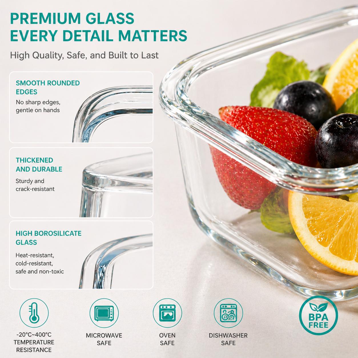 16 recipientes de vidrio sella - Food Storage With Glass Lids reseña y precio