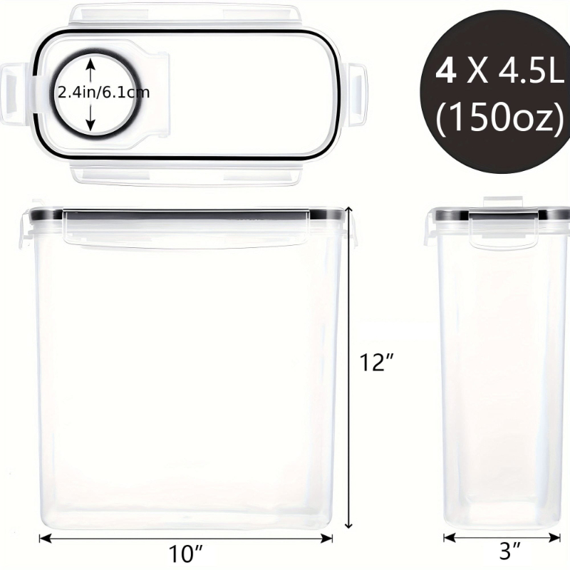 Paquete de 4 Recipientes Hermé - Food Storage In Pantry reseña y precio
