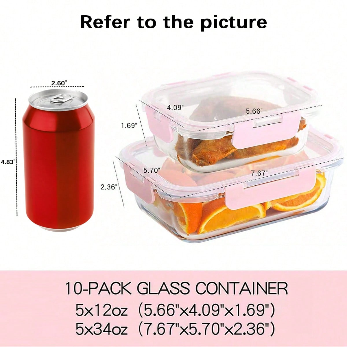 Paquete de 10 Recipientes de V - Food Storage With Glass Lids reseña y precio