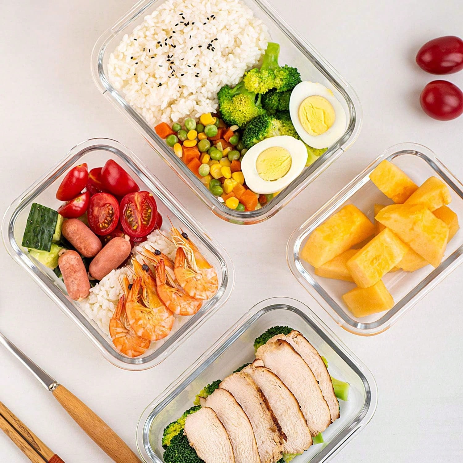 Paquete de 10 Recipientes de V - Food Storage With Glass Lids reseña y precio